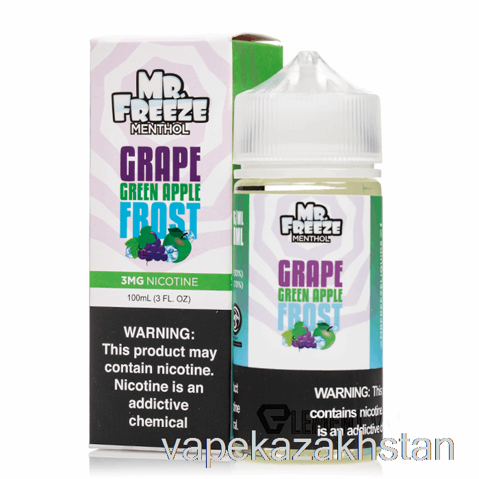 Vape Disposable Grape Green Apple Frost - Mr Freeze - 100mL 3mg